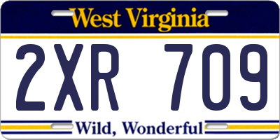 WV license plate 2XR709