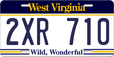 WV license plate 2XR710