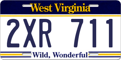 WV license plate 2XR711