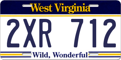 WV license plate 2XR712