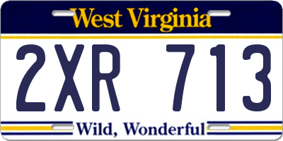 WV license plate 2XR713