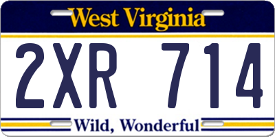 WV license plate 2XR714