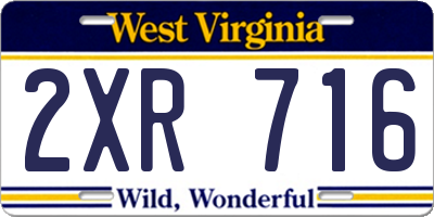 WV license plate 2XR716