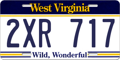WV license plate 2XR717