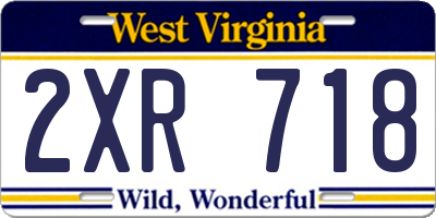WV license plate 2XR718