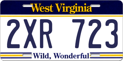 WV license plate 2XR723