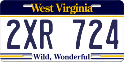 WV license plate 2XR724