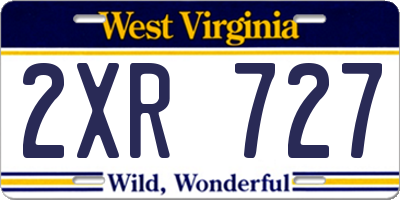WV license plate 2XR727