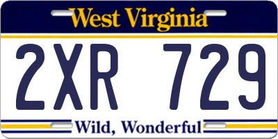 WV license plate 2XR729