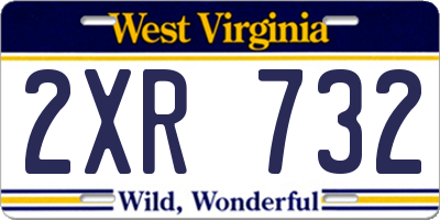 WV license plate 2XR732