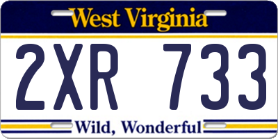 WV license plate 2XR733