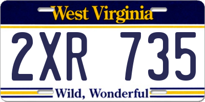WV license plate 2XR735