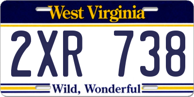 WV license plate 2XR738