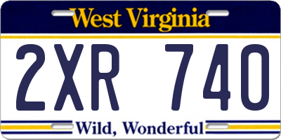 WV license plate 2XR740