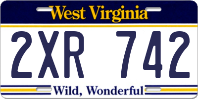 WV license plate 2XR742