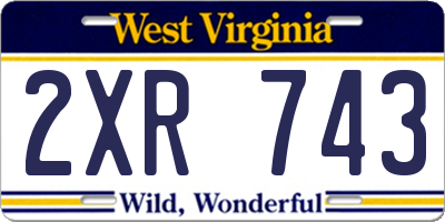 WV license plate 2XR743