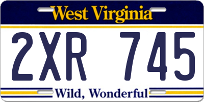 WV license plate 2XR745
