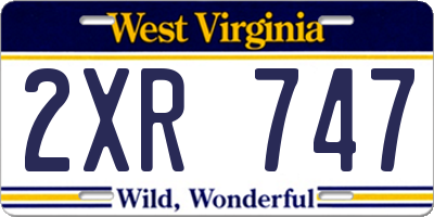 WV license plate 2XR747