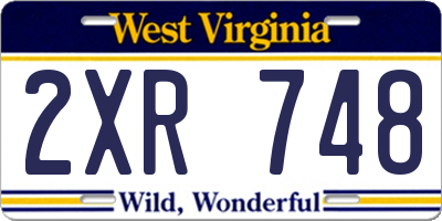 WV license plate 2XR748
