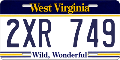 WV license plate 2XR749