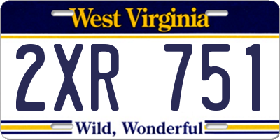WV license plate 2XR751