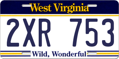 WV license plate 2XR753