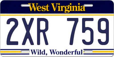 WV license plate 2XR759