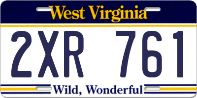 WV license plate 2XR761