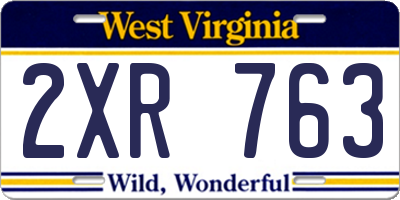 WV license plate 2XR763