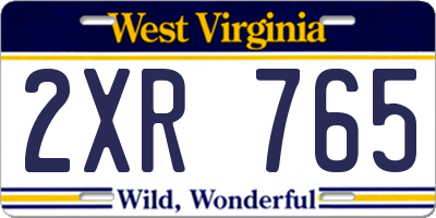 WV license plate 2XR765