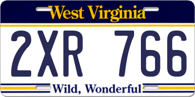 WV license plate 2XR766