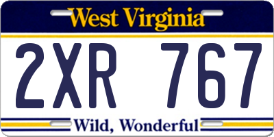 WV license plate 2XR767