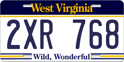 WV license plate 2XR768