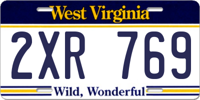 WV license plate 2XR769