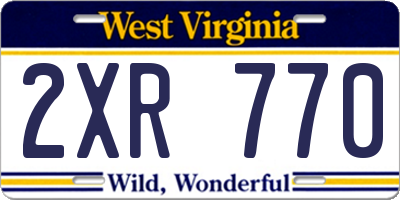 WV license plate 2XR770