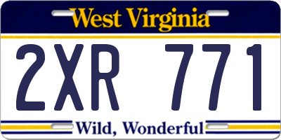 WV license plate 2XR771