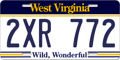WV license plate 2XR772