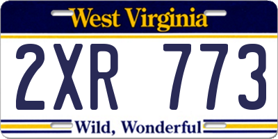 WV license plate 2XR773