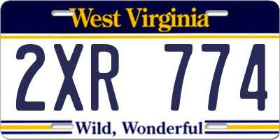 WV license plate 2XR774