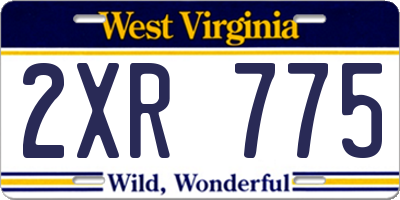 WV license plate 2XR775