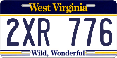 WV license plate 2XR776