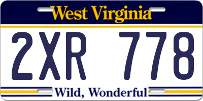 WV license plate 2XR778