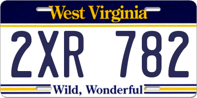 WV license plate 2XR782