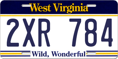 WV license plate 2XR784