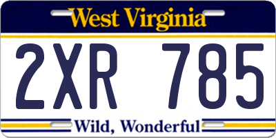 WV license plate 2XR785