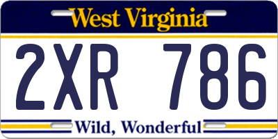 WV license plate 2XR786