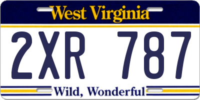WV license plate 2XR787