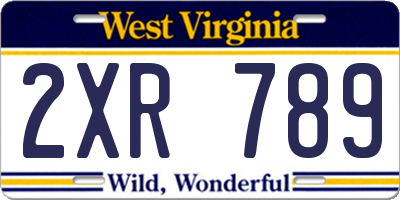 WV license plate 2XR789