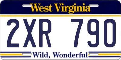 WV license plate 2XR790