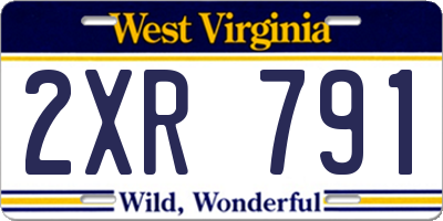 WV license plate 2XR791